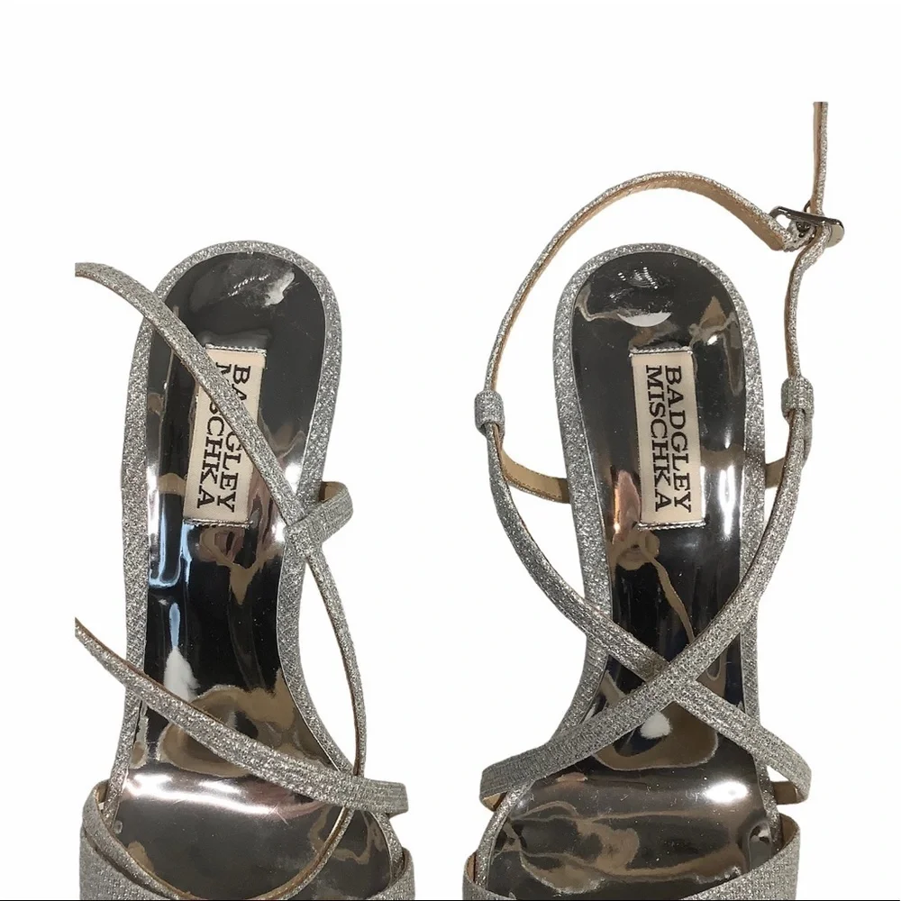 Badgley mischka | Ebiza metallic high heel sandal